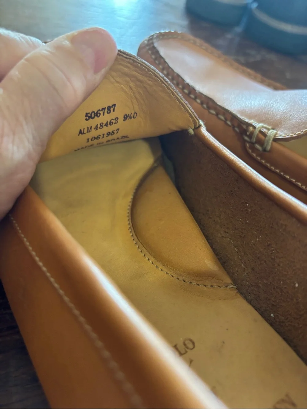 Polo by Ralph Lauren Men’s Cognac Leather Slip-On Loafers